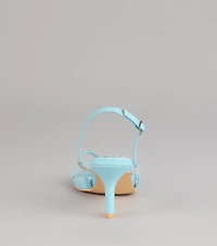 Icy Plans Rhinestone Thong Slingback Heels