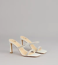 Classy Luxe Rhinestone Strappy Stiletto Mules