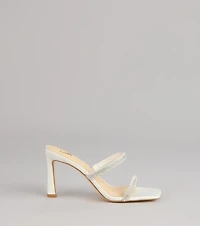 Classy Luxe Rhinestone Strappy Stiletto Mules