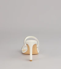 Classy Luxe Rhinestone Strappy Stiletto Mules