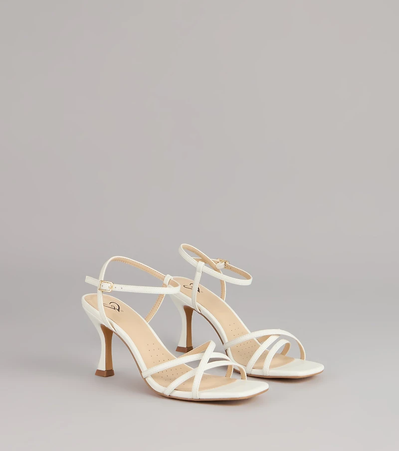 Shine Hour Metallic Strappy Stiletto Heels