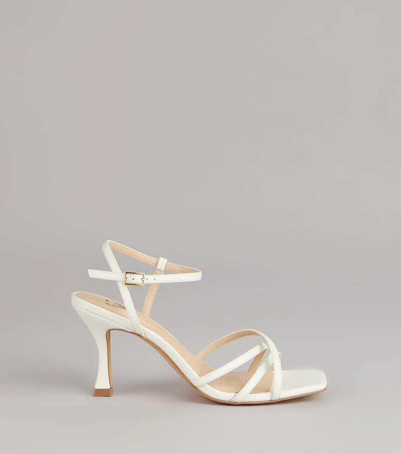 Shine Hour Metallic Strappy Stiletto Heels