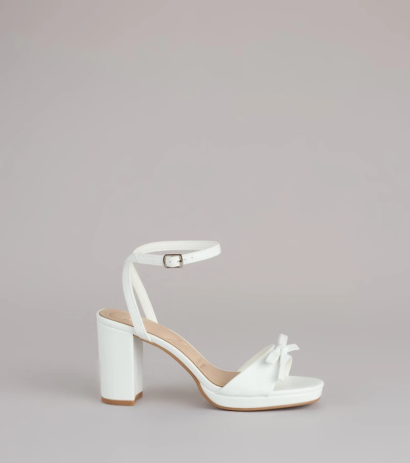 Chic Little Bow Platform Heels