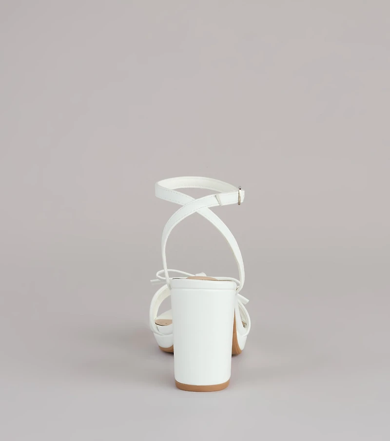 Chic Little Bow Platform Heels