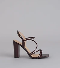 Sleek Lines Strappy Block Heels