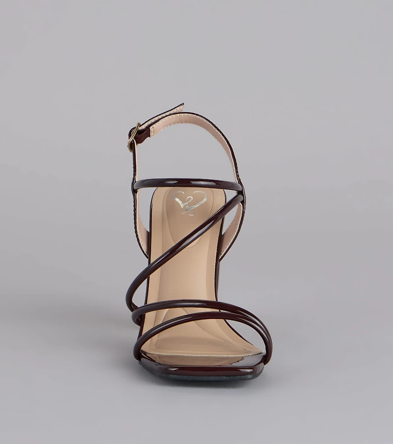 Sleek Lines Strappy Block Heels