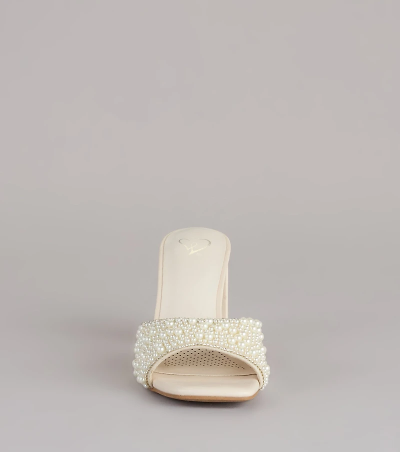 Classy And Cute Faux Pearl Block Heels