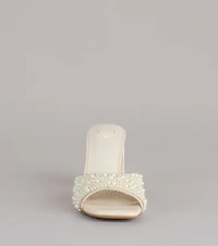Classy And Cute Faux Pearl Block Heels
