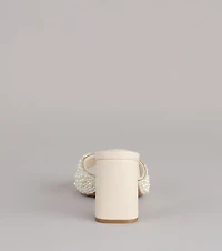 Classy And Cute Faux Pearl Block Heels