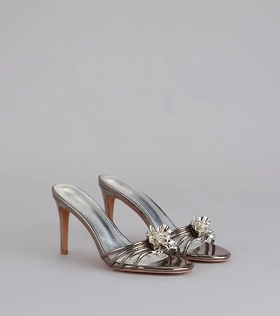 Dressed Up Glow Floral Mule Heels