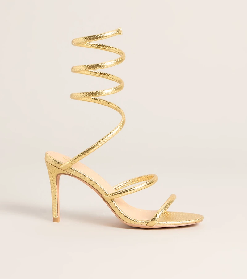 Golden Hour Spiral Stiletto Heels