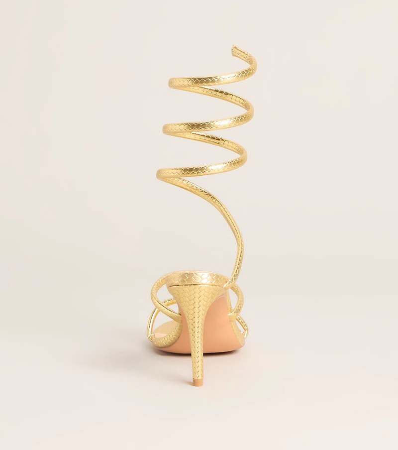 Golden Hour Spiral Stiletto Heels