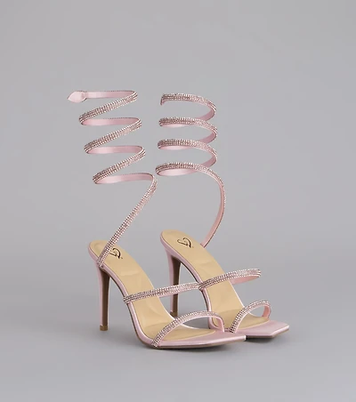 Glamour Diva Spiral Rhinestone Heels
