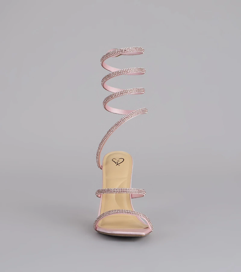 Glamour Diva Spiral Rhinestone Heels