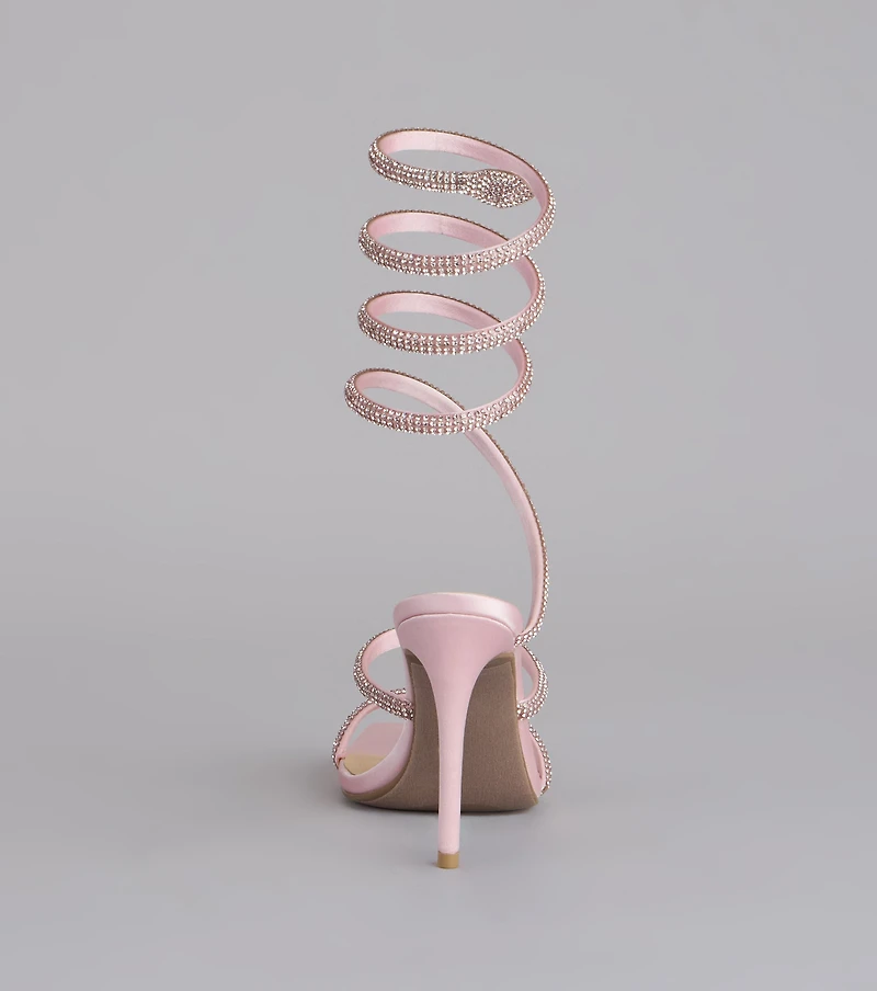 Glamour Diva Spiral Rhinestone Heels