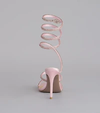 Glamour Diva Spiral Rhinestone Heels