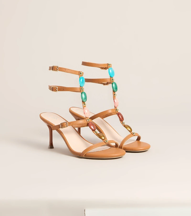 Vacation Goddess Gemstone Stiletto Heels
