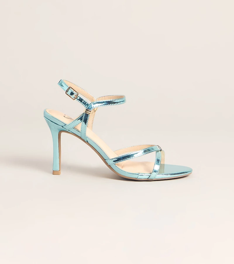 Liquid Shine Strappy Stiletto Heels