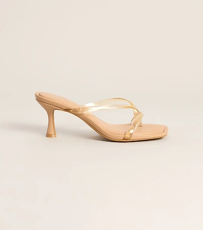 Clear Choice Jelly Thong Strap Kitten Heels