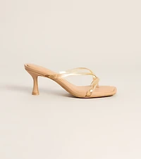 Clear Choice Jelly Thong Strap Kitten Heels
