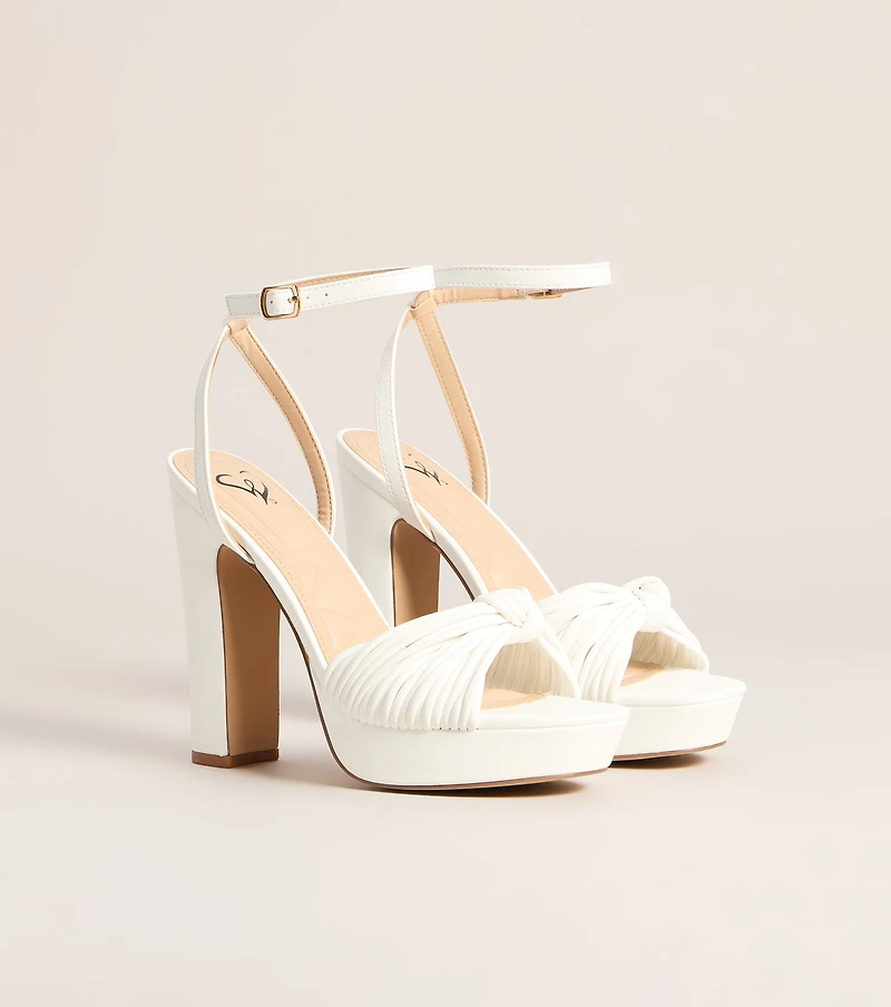 Extra Shine Platform Block Heels