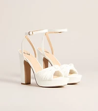 Extra Shine Platform Block Heels