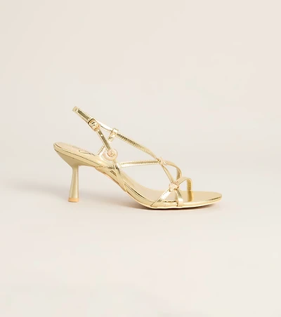 On Vacay Sea Shell Charm Metallic Heels