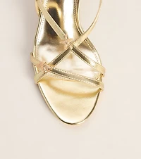 On Vacay Sea Shell Charm Metallic Heels