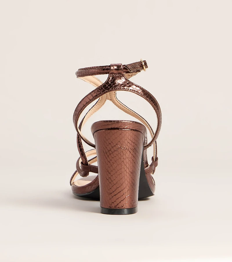 Made You Look Snake Block Heels