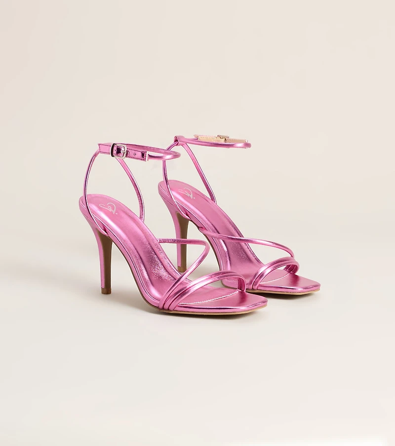 Extra Credit Metallic Faux Leather Stiletto Heels