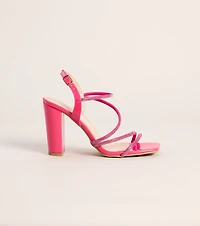Glam Strut Rhinestone Strappy Block Heels