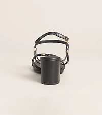 Serving Edge Faux Leather Strappy Block Heels