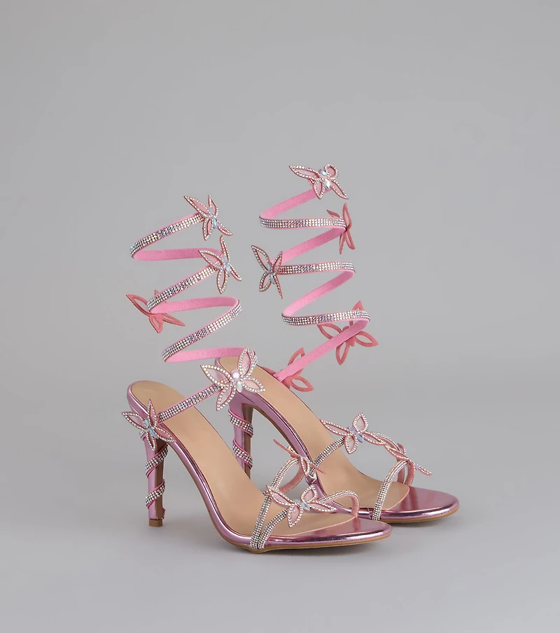 Extra Sparkle Butterfly Spiral Heels