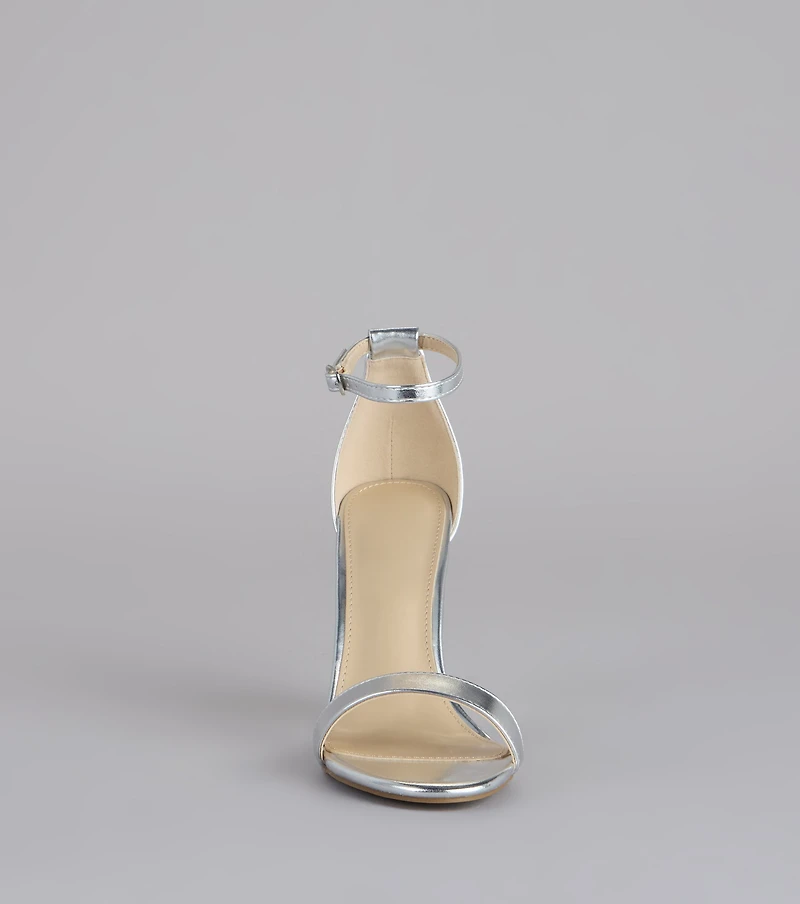 Shine On Cue Metallic Block Heels