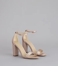 Keep It Chic Satin Block Heels