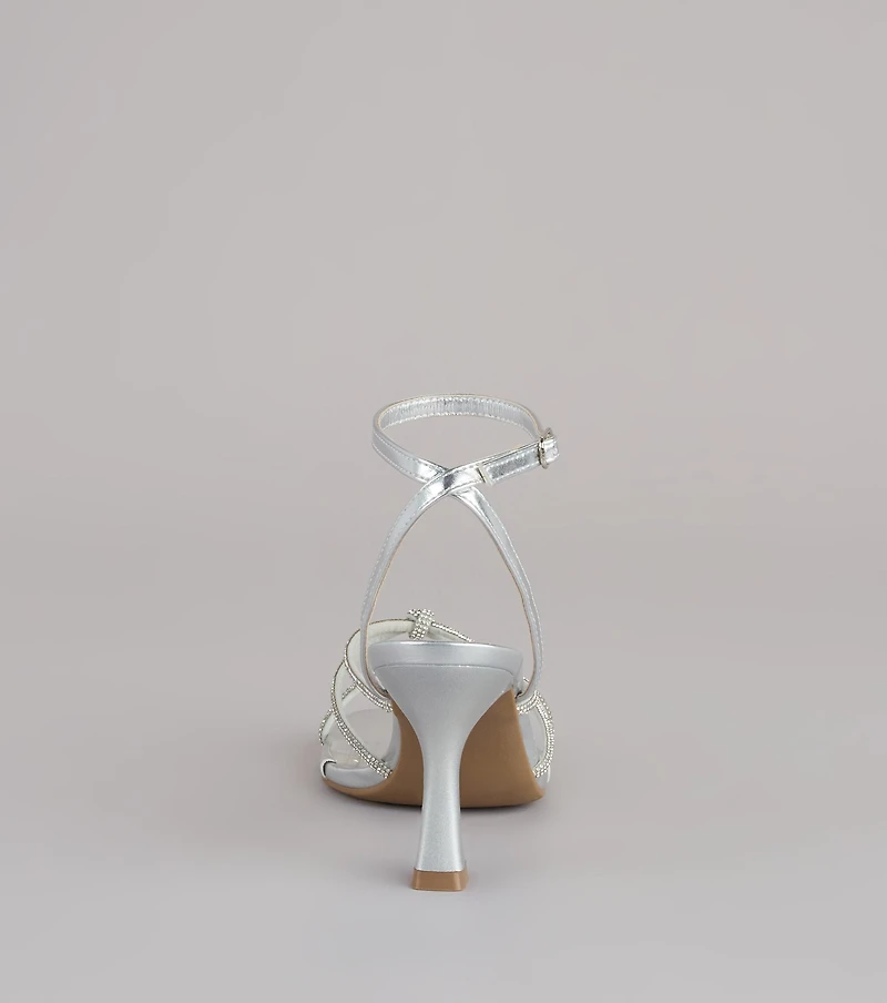 RSVP Ready Rhinestone Knot Strappy Heels