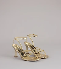 RSVP Ready Rhinestone Knot Strappy Heels