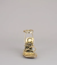 RSVP Ready Rhinestone Knot Strappy Heels