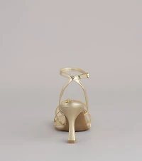 RSVP Ready Rhinestone Knot Strappy Heels