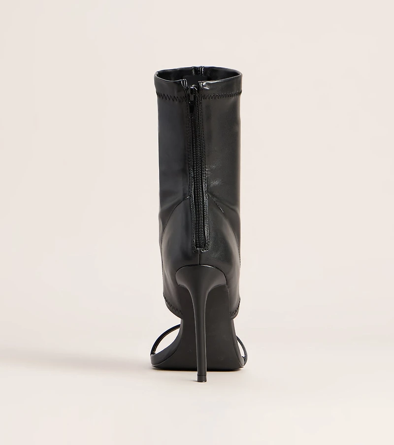 Curve Appeal Sock Cutout Stiletto Heels