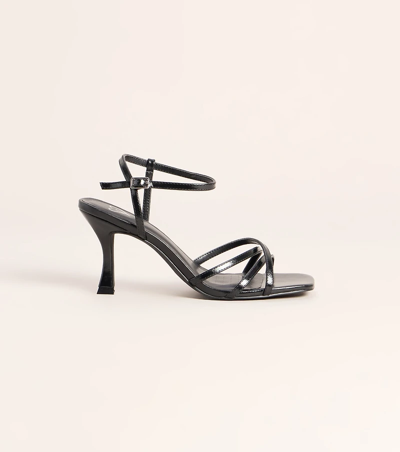Shine Hour Metallic Strappy Stiletto Heels