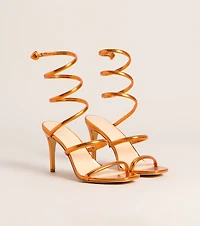 High Shine Metallic Spiral Stiletto Heels