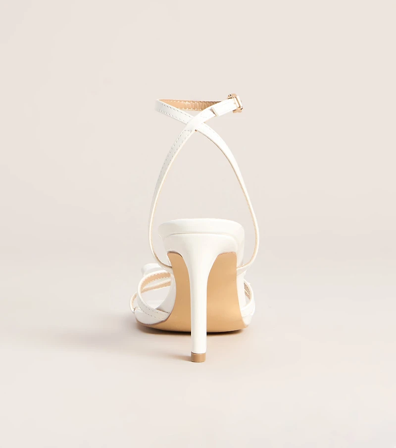 Glossy Glam Bow Strap Stiletto Heels
