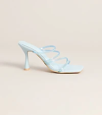All Eyes Strappy Rhinestone Mules