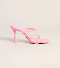 All Eyes Strappy Rhinestone Mules