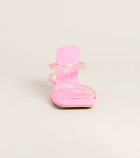 All Eyes Strappy Rhinestone Mules