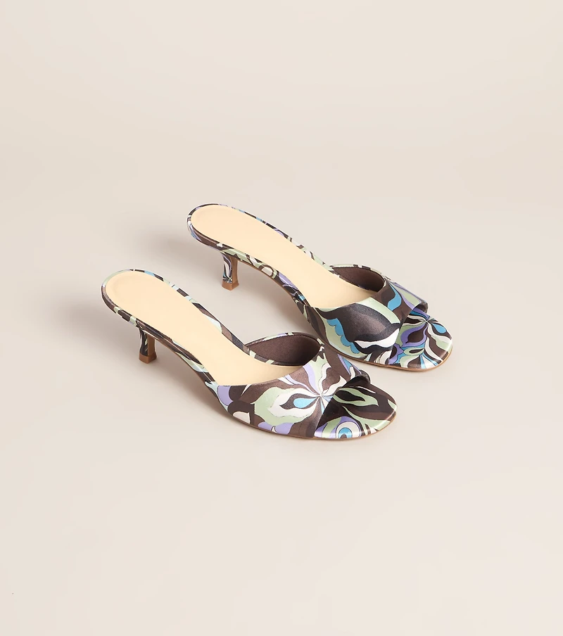 Retro Replay Printed Kitten Mules