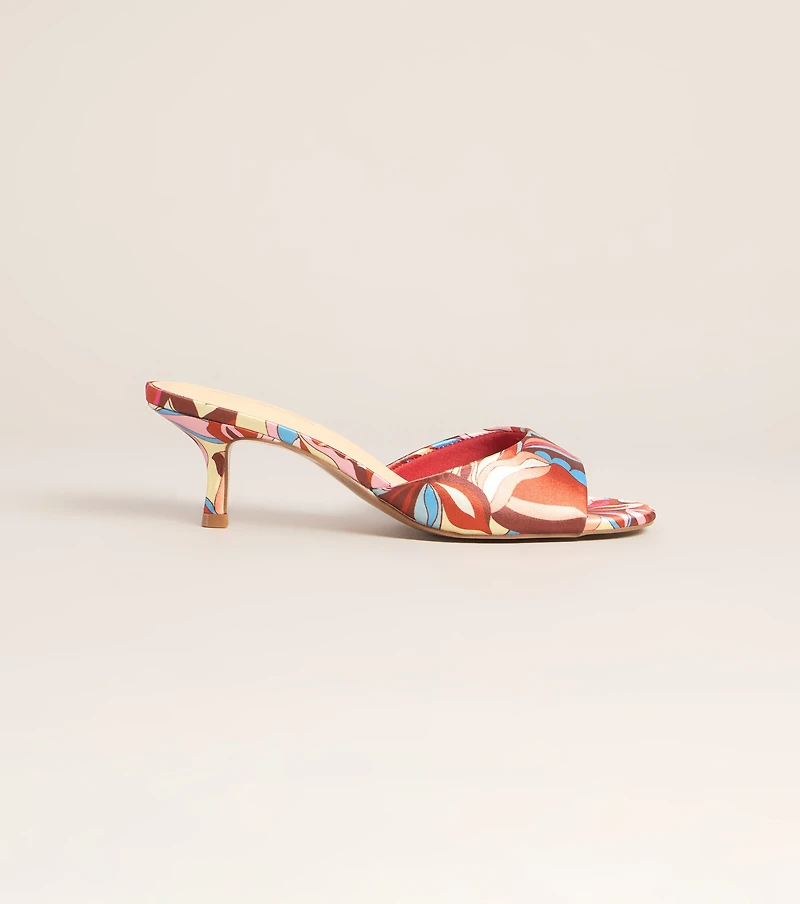 Retro Replay Printed Kitten Mules