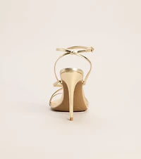 Crossed Plans Metallic Strappy Heels