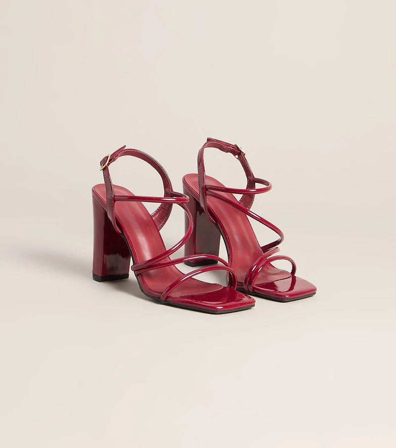 Too Tempting Patent Strappy Heels